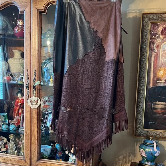 AlbertoMakaliBOHEMIANWesternEUC 2pieceFRINGE,SeudeLeatherLace.HeadTurningS:12/10 - Picture 5 of 16